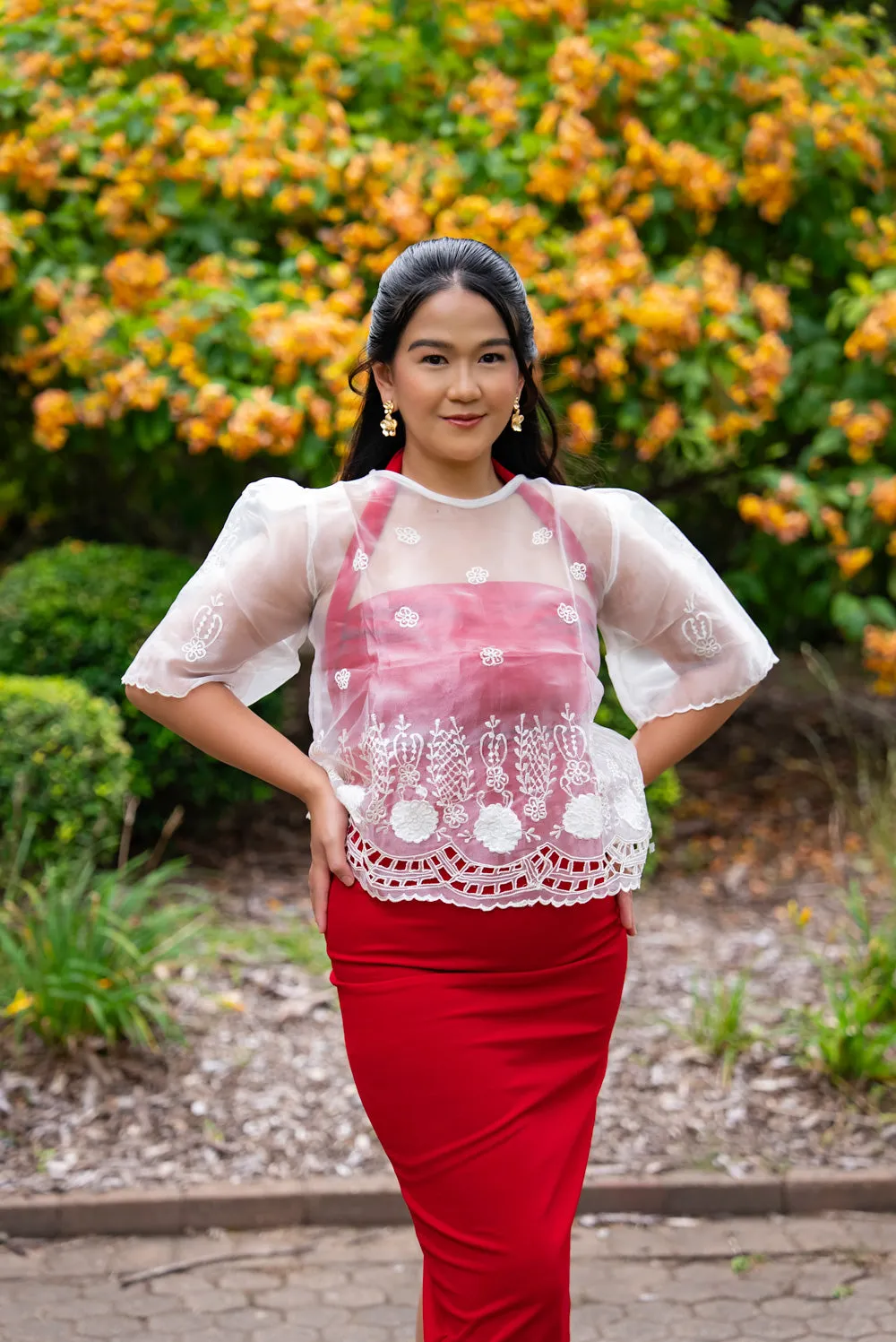 Yen Bell-Sleeve Barong Tagalog (Ivory)