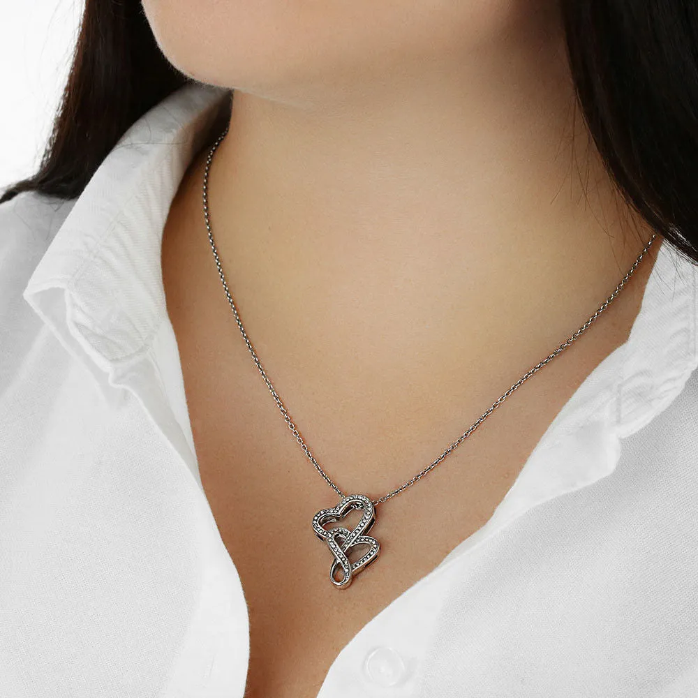 Your smile warms my heart-Double Hearts Necklace for Wife